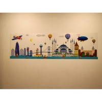 PraticPaperBoard Istanbul Silhouette Colored 175x50cm