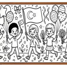 Sihirli Kağıt 23 Nisan Boyama Kağıdı-3 140x60cm 