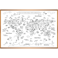 Magic Paper Animal World Map Coloring 145x98cm