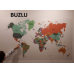 Sihirli Kağıt Dünya Haritası Buzlu Kağıt Üzerine Renkli Baskı İngilizce 185x110cm