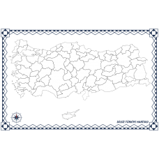 Sihirli Kağıt Dilsiz Türkiye Haritası Şeffaf Kağıt Üzerine Baskı 150x87cm
