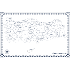 Sihirli Kağıt Türkiye Haritası Şeffaf Kağıt Üzerine Baskı 150x87cm