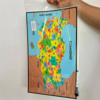 Sihirli Kağıt Yapışkanlı Renkli Türkiye Haritası 48x29cm