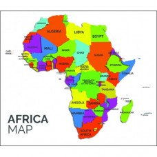 Sihirli Kağıt Afrika Kıtası Haritası Şeffaf Kağıt Üzerine Renkli Baskı İngilizce 72x84cm