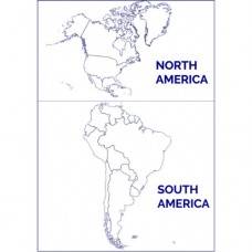Sihirli Kağıt Dilsiz Amerika Kıtası Haritası Şeffaf Kağıt Üzerine Baskı İngilizce 70x100cm