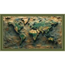 Sihirli Kağıt Dekoratif Dünya Haritası-1 140x80cm