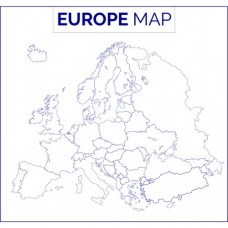 Sihirli Kağıt Dilsiz Avrupa Kıtası Haritası Şeffaf Kağıt Üzerine Baskı İngilizce 74x78cm
