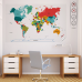 PraticPaperBoard Colored World Map Transparent English 100x56cm