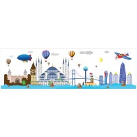 Sihirli Kağıt İstanbul Silüet Renkli 175x50cm Sihirli Kağıt İstanbul Silüet Renkli 175x50cm