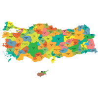 Sihirli Kağıt Türkiye Haritası Şeffaf Kağıt Üzerine Renkli Baskı 100x56cm