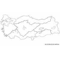 Sihirli Kağıt Dilsiz Türkiye Bölgeler Haritası Şeffaf Kağıt Üzerine Baskı 271x150cm