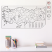 Sihirli Kağıt Türkiye Haritası (Renksiz-Yazısız) Statik Tutunma Özellikli Yapıştırma Gerektirmez 110x56cm