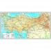 Sihirli Kağıt Türkiye Fiziki Haritası Beyaz Kağıt Üzerine Renkli Baskı 220x116cm