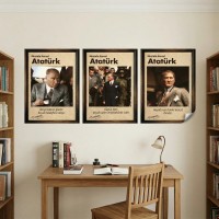 Magic Paper Atatürk Picture - Set of 3 Poster. Static Adhesion - No Glue Required. Magic Paper Atatürk Picture - Set of 3 Poster. Static Adhesion - No Glue Required.