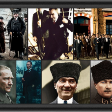 Sihirli Kağıt Çerçeve Görünümlü Atatürk Tablo 210x80cm