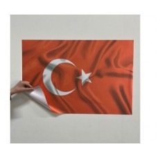 Sihirli Kağıt Türk Bayrağı Dalgalı Statik Tutunma Özellikli Yapıştırma Gerektirmez 50x75cm