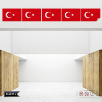 Sihirli Kağıt Türk Bayrağı Statik Tutunma Özellikli Yapıştırma Gerektirmez 5'li Birleşik