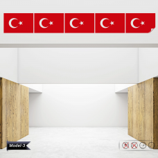Sihirli Kağıt Türk Bayrağı Statik Tutunma Özellikli Yapıştırma Gerektirmez 5'li Birleşik