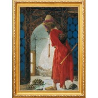 Sihirli Kağıt Tablo Kaplumbağa Terbiyecisi Statik Tutunma Özellikli Yapıştırma Gerektirmez 95x130cm