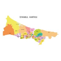 Sihirli Kağıt İstanbul Haritası Şeffaf Kağıt Üzerine Renkli Baskı 135x72cm