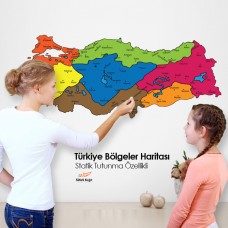 PraticPaperBoard Colored Turkey Regions Map Transparent 150x83cm