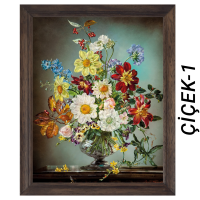 Sihirli Kağıt Tablo Çiçek Şenliği 1 Statik Tutunma Özellikli Yapıştırma Gerektirmez 57x70cm