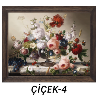 Sihirli Kağıt Tablo Çiçek Şenliği 4 Statik Tutunma Özellikli Yapıştırma Gerektirmez 57x70cm