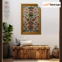 Sihirli Kağıt Tablo-02 Lale Çini Görünümlü Statik Tutunma Özellikli Yapıştırma Gerektirmez 65x100cm