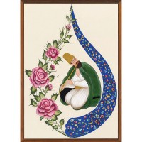 Sihirli Kağıt Dini Tablo-86 Mevlana Statik tutunma özellikli yapıştırma gerektirmez