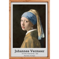 Magic Paper Painting-Poster World Famous-14 Girl with a Pearl Earring Static Cling Feature No Gluing Required 50x70cm