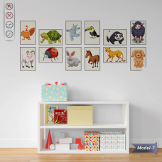 Sihirli Kağıt Çerçeve Görünümlü Sevimli Hayvanlar 12 li Poster SET