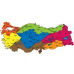 Sihirli Kağıt Türkiye Bölgeler Haritası Şeffaf Kağıt Üzerine Renkli Baskı 150x83cm