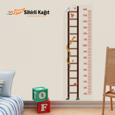 Sihirli Kağıt Renkli Boy Ölçer-Hayvanlı Merdiven Statik Tutunma Özellikli Yapıştırma Gerektirmez 48x160cm