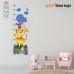 Sihirli Kağıt Renkli Boy Ölçer-Sevimli Kedi Statik Tutunma Özellikli Yapıştırma Gerektirmez 35x100cm