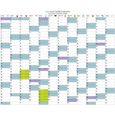 Sihirli Kağıt 2026 Yearly Calendar Planner Special Printing Static Cling No Gluing Required 150x180cm