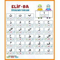 Magic Paper Arabic Alphabet Alif-Ba First-Middle-Last Writings 100x120cm