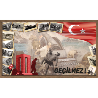 Sihirli Kağıt Tablo Çanakkale Geçilmez 112x67cm Statik tutunma özellikli
