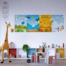 Sihirli Kağıt Mevsimler Statik Tutunma Özellikli Yapıştırma Gerektirmez 135x48cm