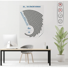Sihirli Kağıt Zinciri Kırma Takvim Statik Tutunma Özellikli Yapıştırma Gerektirmez 50x70cm